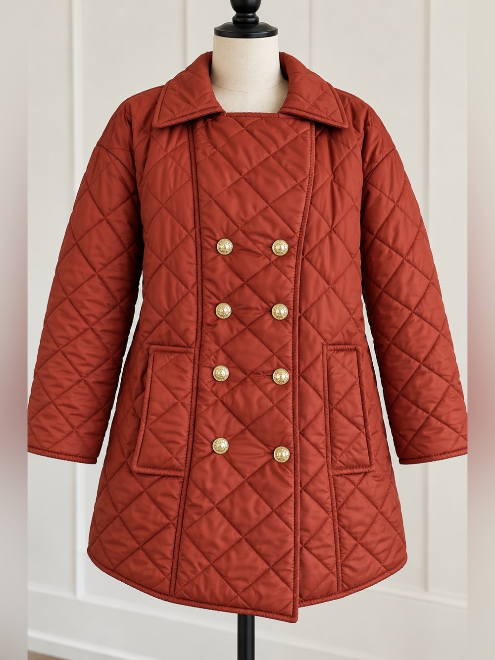 Vintage 1970s/80s Fashion King Tote Coat Quilted Double Breasted Jacket